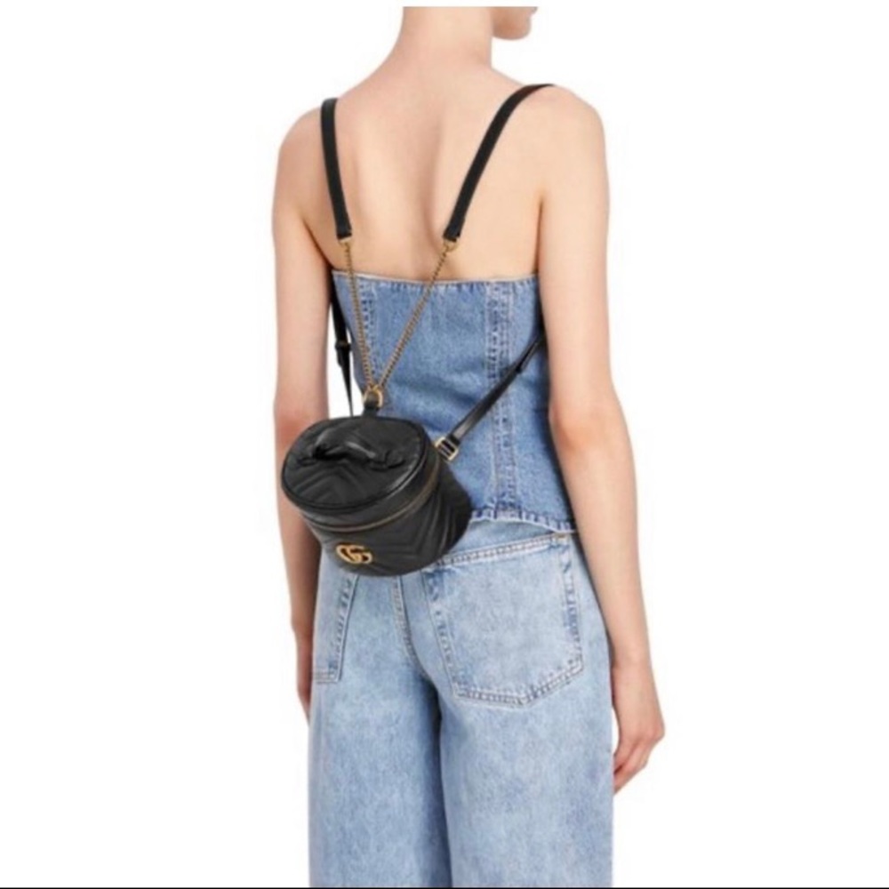 NWT Gucci Black Mini Marmount Backpack - Picture 5 of 5